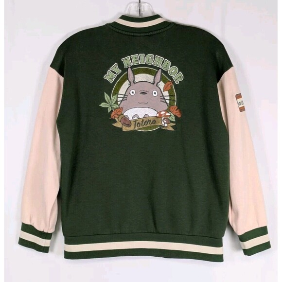 Studio Ghibli My Neighbor Totoro Jacket Bomber Varsity Green Peach Youth XL